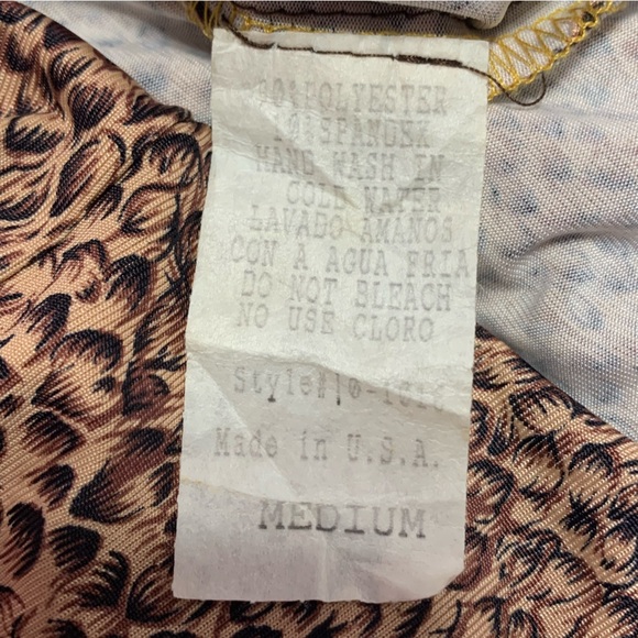 VTG Brown Snake Skin Print Midi Dress - Picture 7 of 8